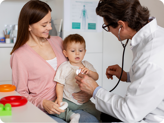 Doctor checking child patient